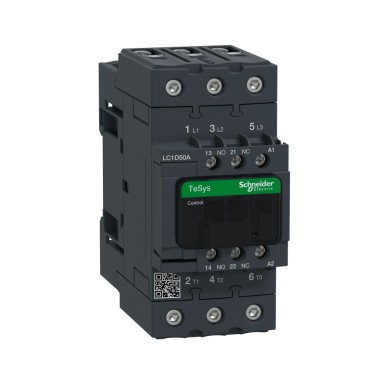 LC1D50AM7 - Schneider Electric - Contactor, TeSys Deca, 3P(3 NO), AC-3/AC-3e, 0 to 440V, 50A, 220VAC 50/60Hz coil