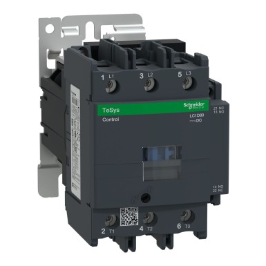 LC1D80BD - Schneider Electric - Contactor, TeSys Deca, 3P(3NO), AC-3/AC-3e, 440V, 80A, 24V DC standard coil