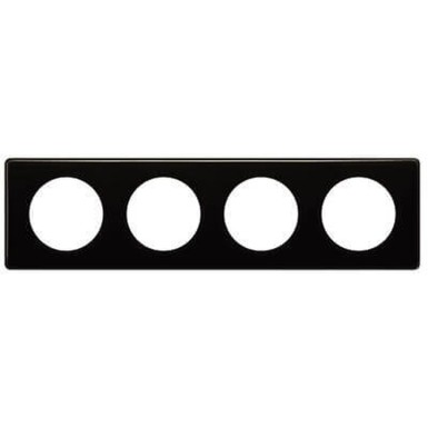 066684 - Legrand - Céliane plate - Lacquered - 4 stations - Black finish - Ref: 066684