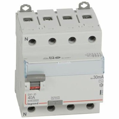 411661 - Legrand - DX3 Four-pole differential switch 40A 30mA type AC 4 modules 400V - 411661