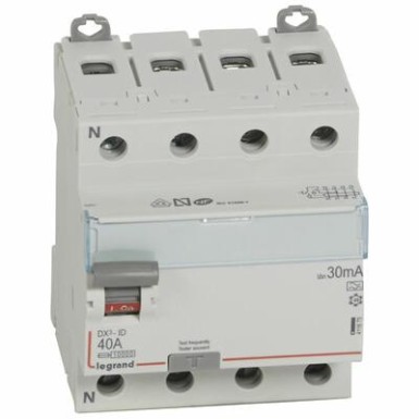 411675 - Legrand - DX3 Four-pole differential switch 40A 30mA type A 4 modules 400V - 411675