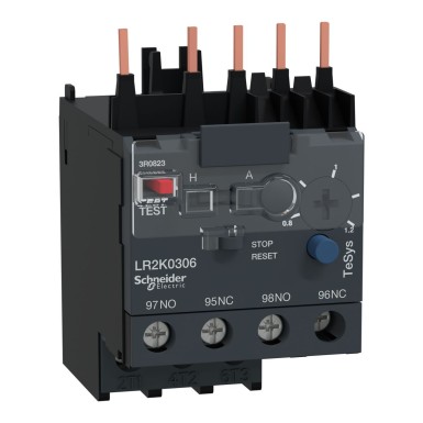 LR2K0306 - Schneider Electric - TeSys LR - motor thermal protection relay - 0.8..1.2A - class 10A