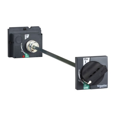 LV429343 - Schneider Electric - Extended rotary handle, ComPact NSX 100/160/250 withdrawable, black handle, telescopic shaft length 248mm to 600mm, IP55