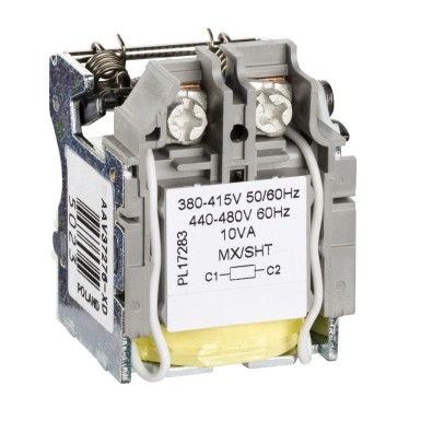 LV429388 - Schneider Electric - Shunt trip release MX, ComPacT NSX, 380/415VAC 50/60Hz, 440/480VAC 60Hz, screwless spring terminal connections