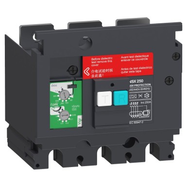 LV429492 - Schneider Electric - Earth-leakage add-on protection module VigiPacT, ComPacT NSX 250, 200VAC to 440VAC, 30mA to 30A, 3P