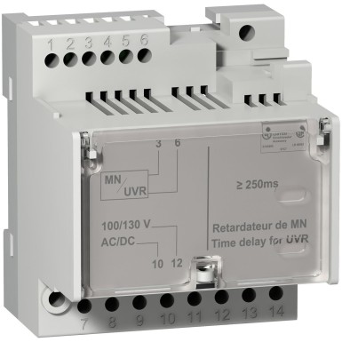 LV833684SP - Schneider Electric - MN delay unit, MasterPact MTZ, fixed time delay 0.25s, 100/130VDC, 100/130VAC 50/60Hz, spare part