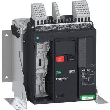 LV847110 - Schneider Electric - Circuit breaker frame, MasterPact MTZ1 06H1, 630A, 42kA/440VAC 50/60Hz (Icu), 3P, fixed, without control unit