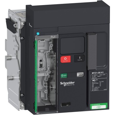 LV847210 - Schneider Electric - Circuit breaker frame, MasterPact MTZ1 08H1, 800A, 42kA/440VAC 50/60Hz (Icu), 3P, drawout, without control unit