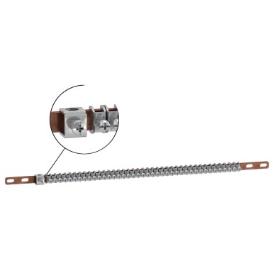 LVS04202 - Schneider Electric - Linergy TB - Earth collectors with jumpers - 20 clamps - L= 200mm - set of 2