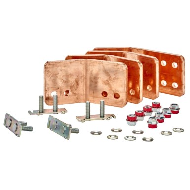 LVS04611 - Schneider Electric - Fish plates kit, PrismaSeT P, for Linergy LGYE inside angle kit, 2000A to 2500A, copper, set of 4