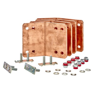 LVS04613 - Schneider Electric - Fish plates kit, PrismaSeT P, for Linergy LGYE inside angle kit, 3200A to 4000A, copper, set of 4