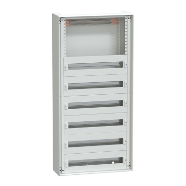 LVS08068 - Schneider Electric - Enclosure, PrismaSeT G, for modular devices, wall mounted, W600mm, H1230mm (6R + incomer), IP30, with front plates, Pack 250