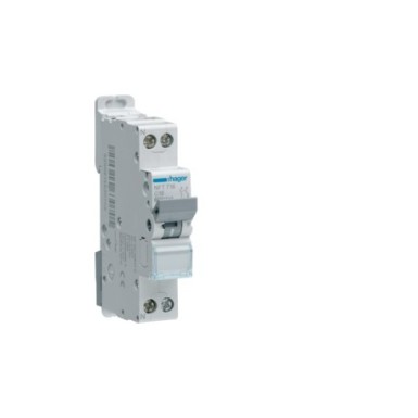 MJT740 - Hager - Circuit breaker 1P+N 4.5-6kA C-40A 1 module - Ref: MJT740
