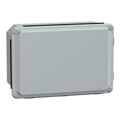 NSYDBN1510 - Schneider Electric - Metal industrial box - low plain cover - H155xW105xD61 - IP55 - grey RAL 7035