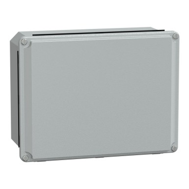 NSYDBN2015 - Schneider Electric - Metal industrial box - low plain cover - H206xW156xD83 - IP55 - grey RAL 7035