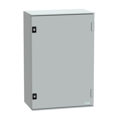 NSYPLM64G - Schneider Electric - Wall mounted polyester enclosure, Thalassa PLM, plain door, 647x436x250mm, IP66, IK10, RAL 7035