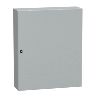 NSYS3D121030P - Schneider Electric - Wall mounted steel enclosure, Spacial S3D, plain door, with mounting plate, 1200x1000x300mm, IP66, IK10