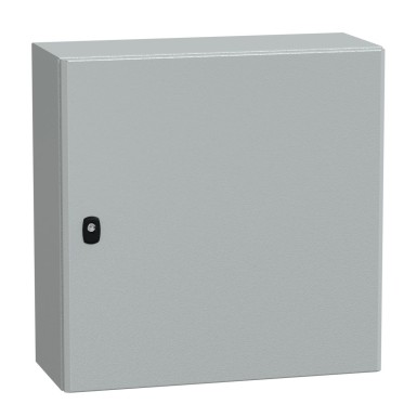 NSYS3D6625P - Schneider Electric - Wall mounted steel enclosure, Spacial S3D, plain door, with mounting plate, 600x600x250mm, IP66, IK10