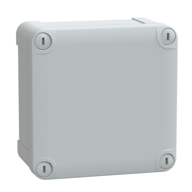 NSYTBS11116 - Schneider Electric - ABS box IP66 IK07 RAL7035 Int.H105W105D55 Ext.H116W116D62 Opaque cover H10