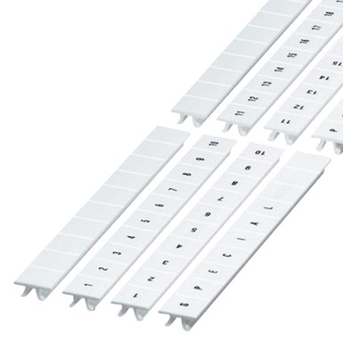 NSYTRAB1070 - Schneider Electric - Marking strip, Linergy TR, clip in type, 10mm, printed characters 61 to 70, printed horizontal, white, Set of 10