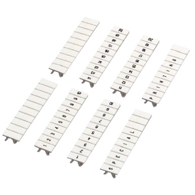 NSYTRAB530 - Schneider Electric - Marking strip, Linergy TR, clip in type, 5mm, printed characters 21 to 30, printed horizontal, white, Set of 10