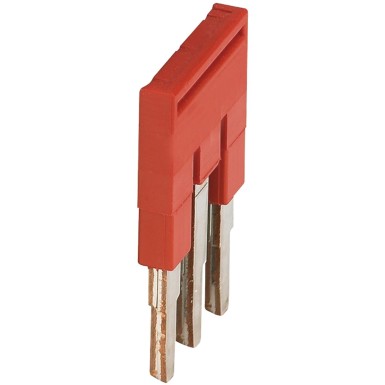 NSYTRAL23 - Schneider Electric - Plug-in bridge, Linergy TR, 3 points, for 2.5mmІ terminal blocks, red, 3 way, set of 50