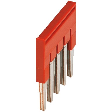 NSYTRAL25 - Schneider Electric - Plug-in bridge, Linergy TR, 5 points, for 2.5mmІ terminal blocks, red, 5 ways, set of 50