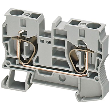 NSYTRR102 - Schneider Electric - Terminal block, Linergy TR, spring type, feed through, 2 points, 10mmІ, grey
