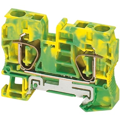 NSYTRR102PE - Schneider Electric - Terminal block, Linergy TR, spring type, protective earth, 2 points, 10mmІ, green-yellow, set of 50