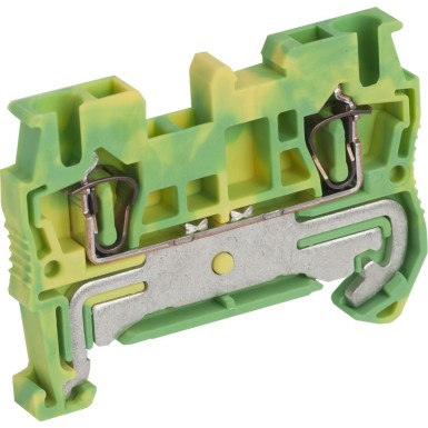 NSYTRR22PE - Schneider Electric - Terminal block, Linergy TR, spring type, protective earth, 2 points, 2.5mmІ, green-yellow, set of 50