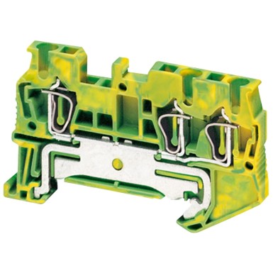 NSYTRR23PE - Schneider Electric - Terminal block, Linergy TR, spring type, protective earth, 3 points, 2.5mmІ, green-yellow, set of 50