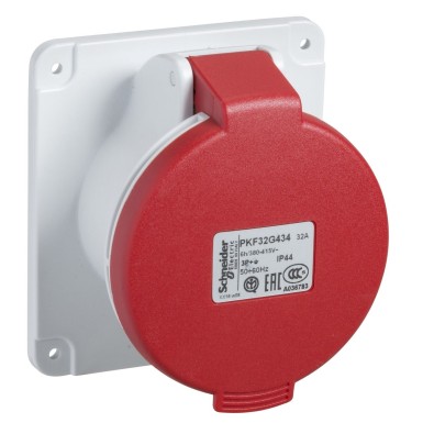 PKF16G435 - Schneider Electric - PratiKa - straight socket outlet -16A -3P+N+E - 380-415 V AC - IP44 - screw