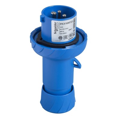 PKX16M723 - Schneider Electric - PratiKa - straight industrial plug - 16 A - 2P+E - 200-250 V AC - IP67