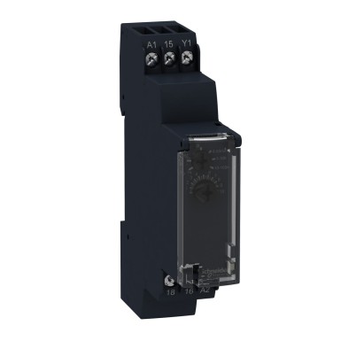RE17LAMW - Schneider Electric - Modular timing relay, Harmony, 0.7A, 1CO, 0,1s..100h, on delay, solid state output, 24..240V AC DC
