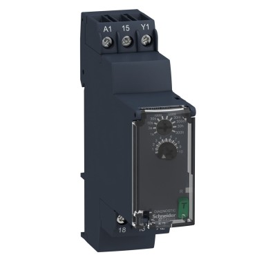 RE22R1HMR - Schneider Electric - Modular timing relay, Harmony, 8A, 1 CO, 0.05s…300h, interval relay, 24...240V AC DC