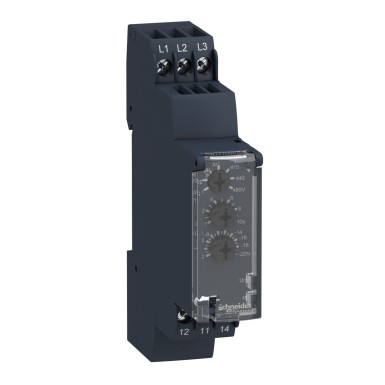 RM17TA00 - Schneider Electric - Harmony, Modular multifunction 3-phase supply control relay, 5 A, 1 CO, 208...480 V AC