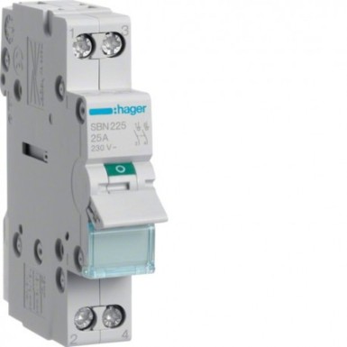 SBN225 - Hager - Modular switch 2 poles 25A - Ref: SBN225