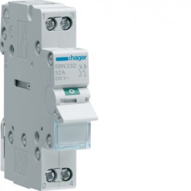 SBN232 - Hager - Modular switch 2 poles 32A - Ref: SBN232