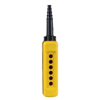 XACA06 - Schneider Electric - Empty pendant control station, Harmony XAC, plastic, yellow, 6 cut outs