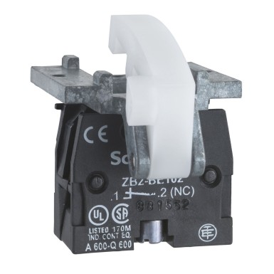 XACS105 - Schneider Electric - Single contact block, Harmony XAC, spring return, screw clamp terminal, 1NO+1NC