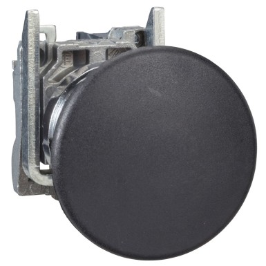 XB4BC21 - Schneider Electric - Push button, Harmony XB4, metal, black mushroom 40mm, 22mm, spring return, unmarked, 1NO