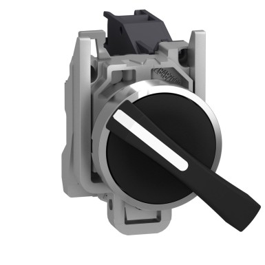 XB4BJ21 - Schneider Electric - Selector switch, Harmony XB4, metal ,black 22mm, long handle, 2 positions, stay put, 1NO