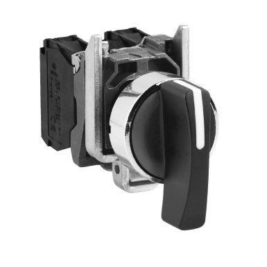 XB4BJ53 - Schneider Electric - Selector switch, Harmony XB4, metal, black, 22mm, long handle, 3 position, stay put, 2NO