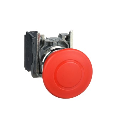 XB4BT842 - Schneider Electric - Emergency stop switching off, Harmony XB4, metal, red mushroom 40mm, 22mm, trigger latching push-pull, 1NC