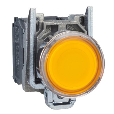 XB4BW3565 - Schneider Electric - Harmony XB4 - illuminated push button - 1NO+1O - orange - Ш22 - direct power supply < 250V