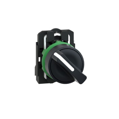 XB5AD21 - Schneider Electric - Harmony XB5 - knob knob - Ш22 - 2 fixed pos - black - 1F - clamp screw
