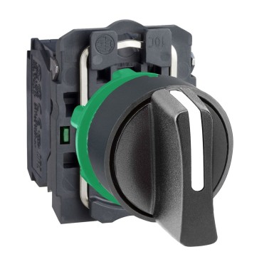 XB5AD53 - Schneider Electric - Selector switch, Harmony XB5, plastic, black, 22mm, 3 positions, spring return to center, 2 NO