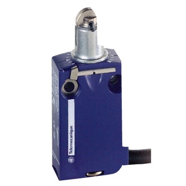 XCMD2102L1 - Telemecanique - Limit switch, Limit switches XC Standard, XCMD, steel roller plunger, 1NC+1 NO, snap, 1 m