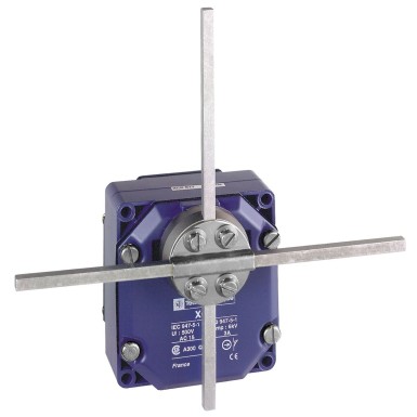 XCRE18 - Telemecanique - Limit switch, Limit switches XC Standard, XCR, metal stay put crossed rods lever square rod 6 mm, 2X(1NC+NO)