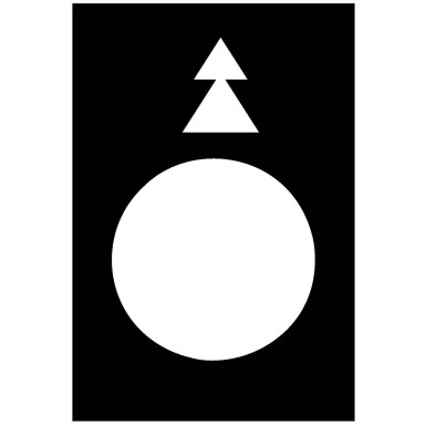 ZB2BY2912 - Schneider Electric - Marked legend, Harmony XAC, nameplate, 30 x 40mm, plastic, black, 22mm push button, white marked up double arrowhead